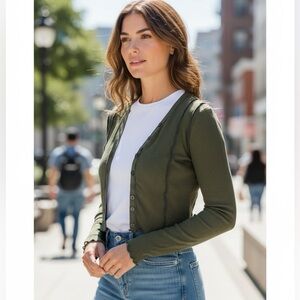 DIESEL NEW TAGS GREEN CARDIGAN xxs